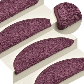vidaXL Covorașe pentru trepte scară, 15 buc. violet închis, 65x21x4 cm