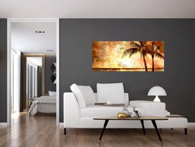 Tablou - Palmieri pe plajă (120x50 cm)