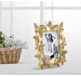 Ramă foto aurie din metal 28x30,5 cm Butterfly – Mauro Ferretti