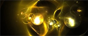 Tabloul abstract cu bile galbene (120x50 cm)