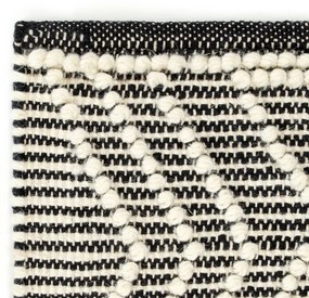Covor lana tesut manual, negru alb, 140 x 200 cm 140x200 cm