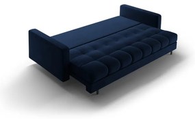 Canapea albastru-închis extensibilă, cu spațiu de depozitare cu tapițerie din catifea 222 cm Bali – Cosmopolitan Design