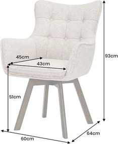 Set de 2 scaune pivotante picioare din lemn THOR gri taupe