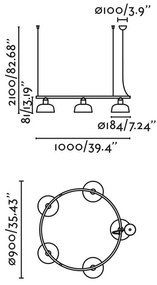 Lustra suspendata design modern TATAWIN S alb