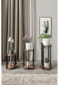 Stand din lemn pentru plante Patrat Biroul Flori - Nuc