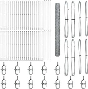 vidaXL Stâlp de gard. Argintiu 100 x 1,6 m (plasă de 36 mm) Oțel