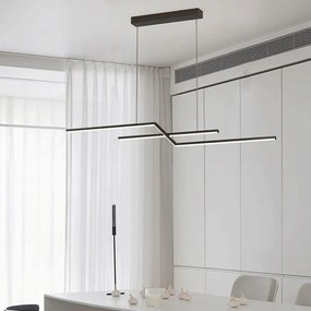 Lustră LED Elegantă cu Telecomandă WiFi 2.4G, Lumină Reglabilă Rece/Calda/Neutră, 120cm, Iluminare Premium și Stil Contemporan DM-G4125 Negru