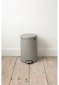 Cos de gunoi cu pedala Brabantia NewIcon 1001091, 20 L, Inchidere lina, Baza antiderapanta, Acoperit cu minerale, Gri