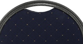 Scaun, rabatabil, textil albastru închis/gri cadru, JEFF 2 NEW
