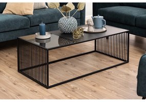 Măsuță de cafea neagră cu blat din sticlă 60x120 cm Strington – Actona