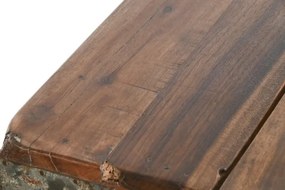 Masă dining dreptunghiulara din lemn masiv reciclat, structură pliabilă, „Grand Loft”
