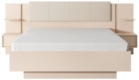 Pat matrimonial 160 cm cu noptiere Danton K (cu sp. depozitare) (fără saltea și somieră) (Bej). 1071334