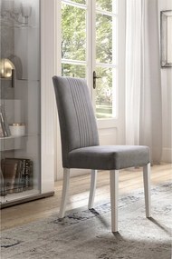 Set lemn masiv masă și scaune Mara White - 8 scaune, 250 × 115 × 76 cm