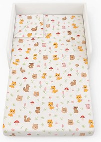 Lenjerie pat copii 2-8 ani in 3 piese Forest pentru saltele 140x70cm