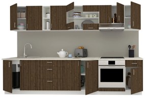 Set haaus V28, Stejar Bronz/Alb, Blat Thermo 28 mm, L 320 cm