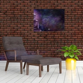 Tablou pe sticlă - Buddha cu florile vieții (70x50 cm)