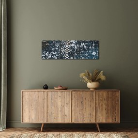 Tablou - Decorațiuni flori (cu ceas) (90x30 cm)