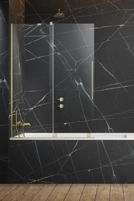 Paravan cada glisant, 170x150 cm, auriu periat, orientare stanga, Radaway Furo Stanga