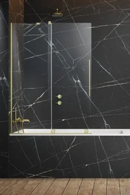 Paravan cada glisant, 170x150 cm, auriu periat, orientare stanga, Radaway Furo Stanga