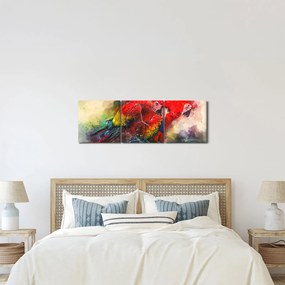 Tablou - Papagali roșii ara (cu ceas) (90x30 cm)