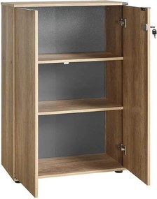 Bibliotecă Adore Rio cu 2 Uși, Cheie și 3 Rafturi, 72 x 109 x 34 cm