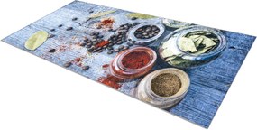 ANDRE 33550 covor lavabil condimente bucatarie, anti-alunecare - albastru / verde