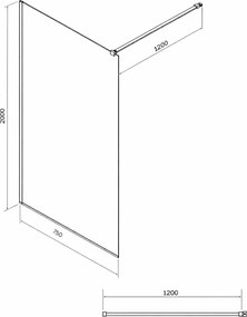 Paravan dus 75x200 cm cu sticla securizata 6 mm, protectie sticla Aquaperle, Easy Sanswiss 750x2000 mm