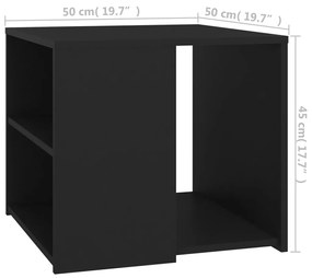 Masa laterala, negru, 50x50x45 cm, PAL 1, Negru