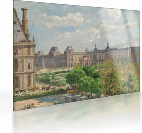 Tablou pe sticlă - Camille Pissarro, Place du Carrousel, Paris, reproducere (70x50 cm)