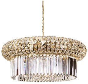 Lustră de cristal pe lanț Ideal Lux NABUCCO 16xE14/40W/230V d. 70 cm auriu