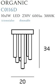 Plafoniera LED dimbila design Premium Class Quality ORGANIC cupru C0116D MX