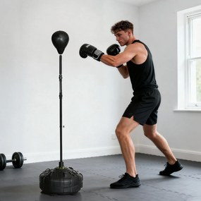 SPORTNOW Minge de Box de Podea Bază Umplută Înălțime Reglabilă 145-180 cm | Aosom Romania