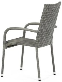 Autronic Scaun de grădină, metal, polyratan, gri,AZ C-S2114 GREY