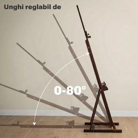 HOMCOM Șevalet pentru Pictori Reglabil din Lemn de Fag cu Compartiment, 53x50,5x171-230cm | Aosom Romania