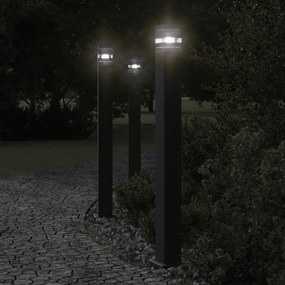 vidaXL Lampă de podea de exterior, negru, 110 cm, aluminiu