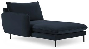 Șezlong albastru închis cu tapițerie din catifea (cu colțar pe partea stângă ) Vienna – Cosmopolitan Design