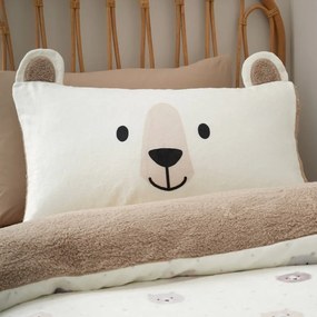 Lenjerie de pat pentru copii maro-crem din micropluș/cocolino pentru pat de o persoană 135x200 cm Cosy Bear – Catherine Lansfield