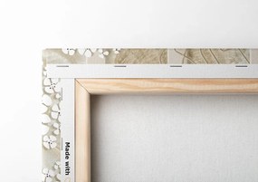Tablou flori abstracte pe fundal din marmură