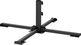 Outsunny Suport pentru umbrelă pliabil, diametru tijă 38 și 48 mm, suport în cruce pentru umbrele, gri închis | Aosom Romania