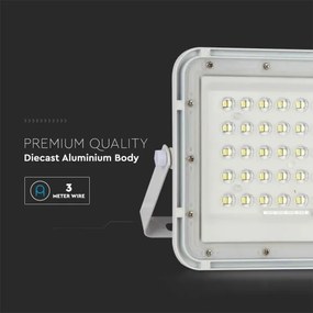 Proiector LED solar de exterior LED/10W/3,2V IP65 6400K alb + telecomandă