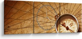 Tablou - Compas (cu ceas) (90x30 cm)