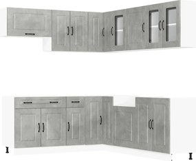 vidaXL Set dulapuri de bucătărie 11 piese „Kalmar” gri beton Lemn