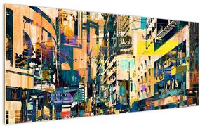 Tablou abstacțiunii pictate (120x50 cm)