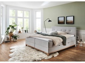 Pat boxspring gri cu spațiu de depozitare 180x200 cm Catania - Meise Möbel