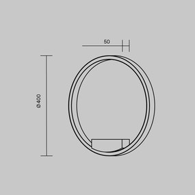 Aplica design modern LED Rim 40cm negru