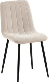 Scaun JET, bej/negru, stofa clasica/metal, 44x54x88 cm