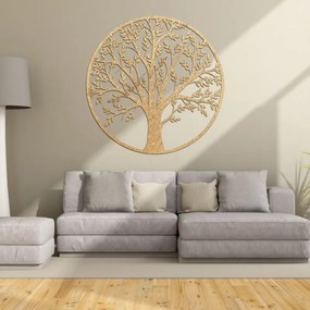 SENTOP | Copacul Vieții din lemn, într-un cerc – decorațiune murală | FORTIS
