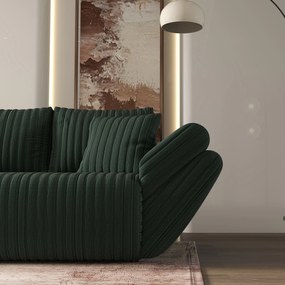 Canapea extensibilă dumonde cu ladă de depozitare si sezut confortabil din spuma high-density, Berlin Ambience Green 300x100 cm