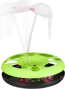 Pista cu bile pentru pisici cu soarece RELAXDAYS verde