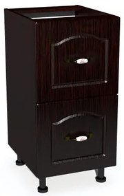 Corp inferior 40 cu 2 sertare metalice pentru greutate Zebra MDF mustata wenge